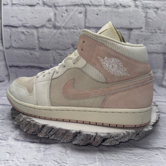 Nike Air Jordan 1 Mid SE Seersucker FQ1926-161 Sneakers Retro Womens Size 12 - Picture 4 of 10